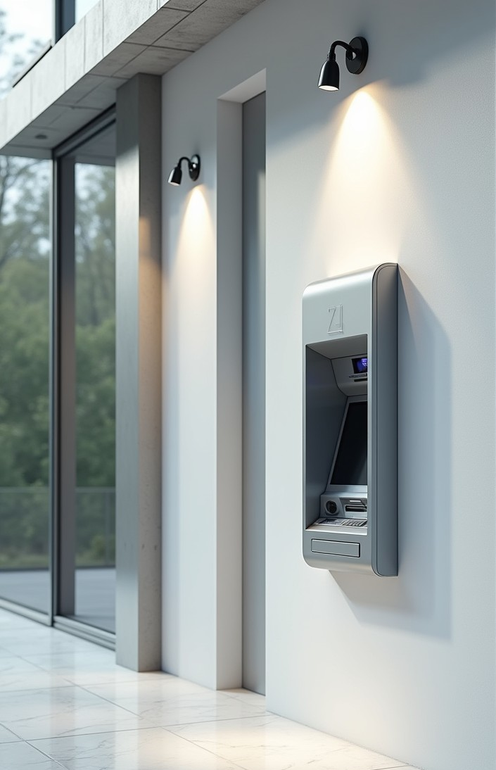 A well-lit, compliant ATM that meets Texas Finance Code safety requirements